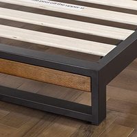 Cadre de lit moderne en métal capitonné avec demi-tête de lit et lattes en bois pour hôtels et chambres
