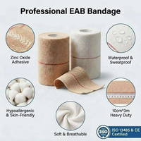 Bande adhésive élastique en coton HEAB de 7,5 cm pour le sport, avec crochet pour le pouce, pour les poignées, les bandages de poignet, l'haltérophilie, le fitness et la protection des genoux