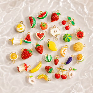 Colgante de Frutas DIY Hecho a Mano al por Mayor, Chapado en Oro de 18K, Aleación de Acero Inoxidable, Pequeños Dijes de Moda, Joyería de Tendencia - Product Image 1