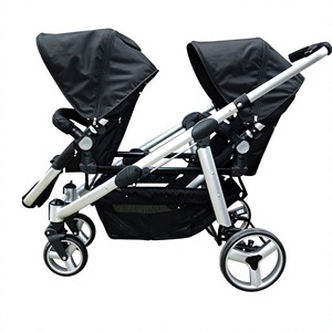 Nuevo Cochecito Doble VICO de Alta Gama, Popular, con Estructura de Aluminio, Tela Plegable, Ruedas Grandes con Freno, Dos Asientos, Sistema de Seguridad de 5 Puntos - Product Image 3