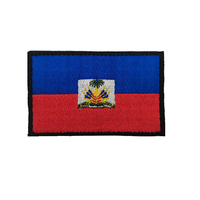 Drapeau Haïti Écusson Brodé Drapeau Pays Haïtien Blazer Brodé Insigne Écusson Coudre Fer sur