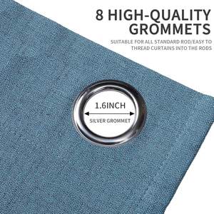 Rideaux Occultants pour Chambre à Coucher en Lin, Ensemble <span class=keywords><strong>de</strong></span> Panneaux <span class=keywords><strong>de</strong></span> Rideaux 100% Occultants, Rideaux Thermiques en <span class=keywords><strong>Toile</strong></span> <span class=keywords><strong>de</strong></span> <span class=keywords><strong>Jute</strong></span> à Œillets pour Salon - Product Image 5
