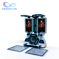 Simulador de disparos VR para 2 jugadores con plataforma de movimiento, máquina de juego competitiva para centros de entretenimiento familiar y parques VR