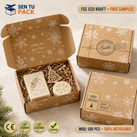 Boîte d'expédition personnalisée de Noël en carton ondulé, emballage couleur avec logo, fournisseur en gros, directement de l'usine