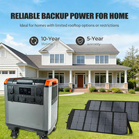 Station d'alimentation portable 5000W à batterie LiFePO4 longue durée de vie avec panneaux solaires et compresseur d'air pour usage domestique, extérieur et d'urgence