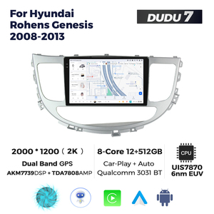 DUDUAUTO para <span class=keywords><strong>Hyundai</strong></span> Rohens <span class=keywords><strong>Genesis</strong></span> 2008-2013, Sistema Multimedia Android <span class=keywords><strong>Modificado</strong></span> para Auto, Bluetooth, Navegación, Carplay, Pantalla de Visión Trasera - Product Image 3