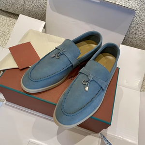 Zapatos de diseñador de lujo, mocasines clásicos de cuero genuino, zapatos casuales planos de alta gama para hombre y mujer, de talla grande. - Product Image 3