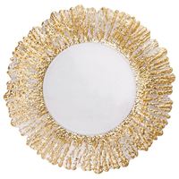 Assiette de service en verre moderne de luxe de style nouveau avec motif personnalisé, vaisselle écologique pour les mariages et les fêtes