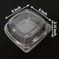 Scatole Trasparenti Quadrate con Coperchio a Cerniera 6 X 6 Pollici per Insalata, Dessert, Prodotti da Forno