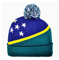 Nouveau bonnet tricoté avec drapeau des Seychelles pour femmes et hommes, bonnet à pompon, bonnet chaud d'hiver, doux, extensible, pas cher, vente en gros personnalisée