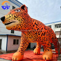 Modèle de léopard gonflable personnalisé en tissu Oxford, thème animal, pour publicité extérieure, avec ventilateur intégré, durable