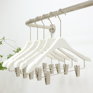 Clothing store clothes hangers, men's and women's trouser clips, acrylic white non-slip set, <b>plastic</b> children's clothing - Product Image 1