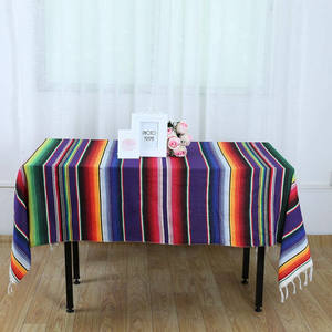 Mantel Mexicano Estampado a Rayas, Impermeable, <span class=keywords><strong>para</strong></span> Decoración de Bodas y <span class=keywords><strong>Fiestas</strong></span>, Mantel Cuadrado Grande de Algodón, Tipo Serape, <span class=keywords><strong>para</strong></span> Exteriores - Product Image 2