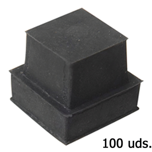 Tappo Quadrato in Gomma 23x23 mm. Confezione da 100 Unità - Product Image 1