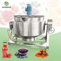 Marmite industrielle électrique à agitation inclinable pour la cuisson automatique du sucre de canne et des confiseries, avec mélangeur