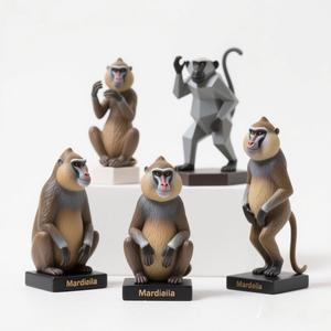 Mini Mandrill figurina in resina-5 "artigianale in Polyresin Art, Figure Decorative della fauna selvatica arte artigianale - Product Image 1