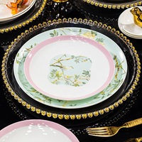 Service de vaisselle en céramique sous glaçure de Jingdezhen, nouveau style chinois, luxe léger et sophistiqué, combinaison de bols et d'assiettes pour déménagement