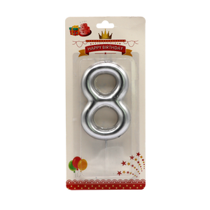 Velas Numéricas del 0 al 9 para Decoración de Pasteles y Cupcakes, Cumpleaños, Pascua, Año Nuevo, Multicolores, en Blister, de Cera de Parafina - Product Image 1