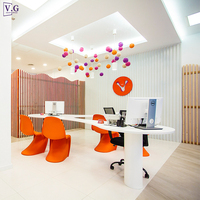Personnalisé unique particulier luxe surface solide poste de travail bureau mobilier de bureau pour plusieurs personnes