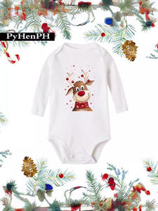 ชุดรอมเปอร์เด็กทารกพิมพ์ลายคริสต์มาสผ้าฝ้าย 100% แขนยาว คอปกสีขาว ขายส่ง - Product Image 3