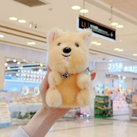 Porte-clés chien en peluche douce Doudou avec langue sortie, jouet en peluche mignon, breloque de sac, décoration de sac à dos, poupée de machine à griffes, vente en gros