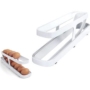 冰箱鸡蛋滚动收纳器储物盒<span class=keywords><strong>2</strong></span>层鸡蛋可堆叠冰箱分配器容器鸡蛋收纳盒 - Product Image 2