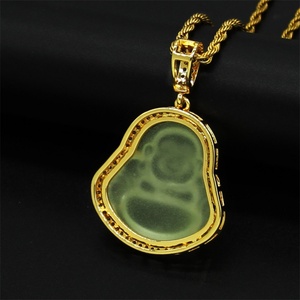 Vente directe usine Collier Bouddha Maitreya en jade plaqué or 18 carats pour femme - Product Image 3