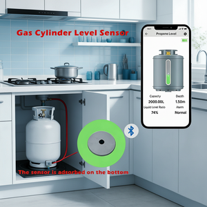 Détecteur de gaz <span class=keywords><strong>propane</strong></span> et <span class=keywords><strong>butane</strong></span> sans contact EPTTECH LPG-2412-BT avec capteur de réservoir d'eau sans fil et alertes via application - Product Image 2