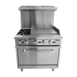 Comercial/2/4/6/8 de quemador de Gas de cocina serie 900 6-quemador de Gas de cocina con horno