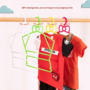 Haut <span class=keywords><strong>de</strong></span> gamme multicolore multifonctionnel vêtements organisateur <span class=keywords><strong>de</strong></span> stockage enfants bébé combinaisons magasin affichage cintre support en plastique - Product Image 3