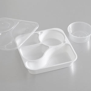 Contenitore per Alimenti da Asporto in Plastica Usa e Getta con 7 Scomparti, Nero Trasparente <span class=keywords><strong>Bianco</strong></span>, Adatto al <span class=keywords><strong>Microonde</strong></span>, con Ciotola per Zuppa - Product Image 4
