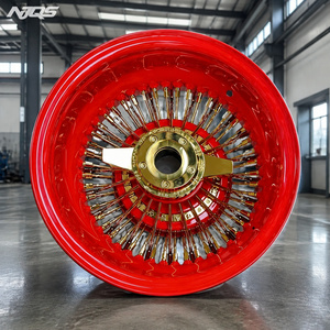 NJQS 13 Telli Lowider Beyaz Yanaklı Lastik Best100 /72 5x114.3 Krom Jantlar Renkli Tel Jantlar - Product Image 2
