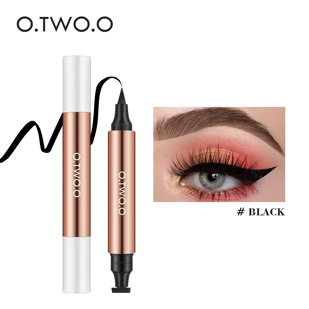 Eyeliner Stamp Black Liquid Eyeliner Pen Waterproof Fast Dry Double-ended Eye Liner Pencil Make-up per cosmetici da donna