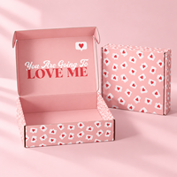 Boîte à courrier personnalisée en carton ondulé rose romantique avec impression de motif en forme de cœur et approvisionnement en gros pour les cadeaux de la Saint-Valentin