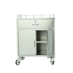 High Quality Stainless Steel Material Medical Medicine Trolley For Clinic And Hospital