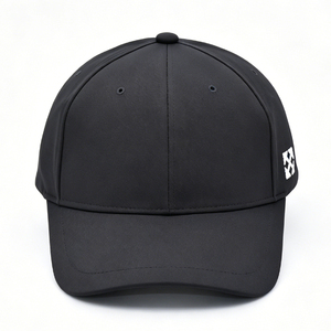 Casquette de baseball noire unisexe en coton à séchage rapide, ajustable, avec logo latéral à œillets, en toile, pour le sport, le golf et la course à pied - Product Image 5