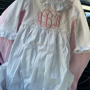 <span class=keywords><strong>Vestaglia</strong></span> per bambini <span class=keywords><strong>pigiama</strong></span> per dormire ragazza carina abito da sera bianco in cotone 100% semplice abito lungo - Product Image 5