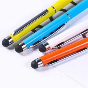 Cheapest 2 in 1 Smart Slim Plastic Ballpoint <b>Pen</b> Spinning Multi-color Wholesale Custom Logo Printed Stylus for <b>Tablet</b> - Product Image 3