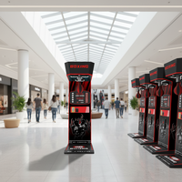 LEON Machine de boxe pour un joueur, jeu d'arcade à monnayeur, test de force et entraînement de réaction, en tôle avec lumières clignotantes 1