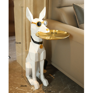 Estatua de Animal de resina personalizada y moderna para el hogar, pequeña mesa auxiliar, escultura de perro para sala de estar, sofá, mesa de esquina lateral, mesa de centro - Product Image 5