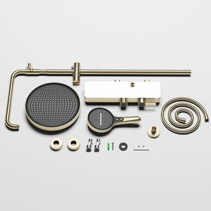 Nouvelle conception Ensemble de douche mural en laiton multicolore avec mitigeur chaud/froid à double poignée pour salle de bain - Product Image 6