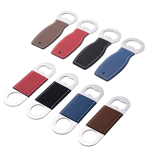 Custom Laser Engraving Bottle Opener <b>Blanks</b> Stainless Steel PU Leather Personalized Bar Tool 2 Styles 4 Colors Gift Wholesale - Product Image 6