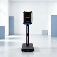 Nouvelle Cabine Photo Ovale 2026 pour iPad 12,9 pouces, compatible avec les appareils photo reflex numériques, avec impression en libre-service et support métallique pour événements et fêtes
