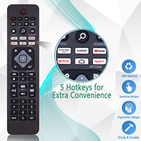 Control remoto universal de control simple compatible con Philip Android 4K Ultra HD LED Smart LED TV Control remoto negro