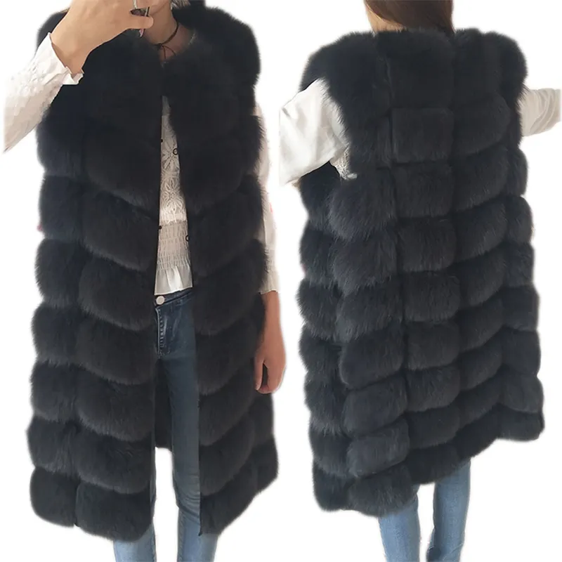 Sıcak satış kalınlaşmış sıcak doğal gerçek tilki kürk palto kadınlar kürk yelek 2022