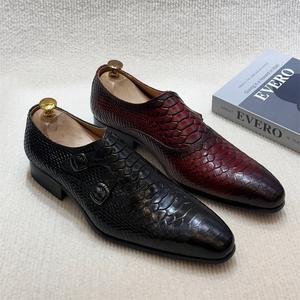 <span class=keywords><strong>Scarpe</strong></span> <span class=keywords><strong>eleganti</strong></span> da <span class=keywords><strong>uomo</strong></span> in pelle italiana con elegante fibbia per cinturino-ufficio, festa, matrimonio - Product Image 4
