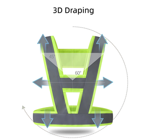 سترة أمان عاكسة قابلة للغسل وعالية الوضوح على شكل حرف V للبناء وحركة المرور على الطرق وركوب الدراجات والجري - Product Image 5
