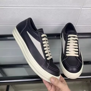 Zapatos Planos de Cuero Genuino de Alta Calidad con Cordones, Cómodos, de Caña Baja, para Hombre y Mujer, Diseño Owens, Casuales, para Caminar - Product Image 1