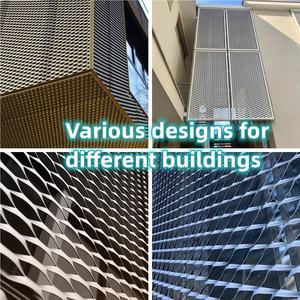 Façade en maille métallique déployée en aluminium de haute qualité pour revêtement mural - Product Image 2