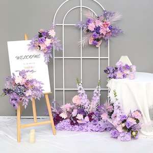 Arreglo Floral Colgante de Rosas Púrpuras Elegantes, Venta al Por Mayor de Fábrica, Decoración de Lujo para Bodas de 100 cm, Decoración para Pasillos, Mesas y Escenarios de Eventos - Product Image 1